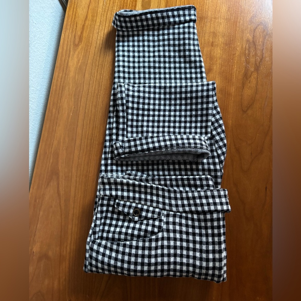 Anthropologie Black and White Checkered Capris